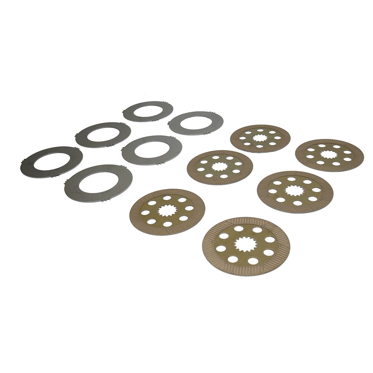 Set discuri frictiune 222x50x3.8mm Z=15, placa 240x130x3.8mm pentru JCB 3C, 3CX, 3D, 3DX, 4C, 4CN, 4CX OEM 458-20289 - 458-20353 - imagine 2