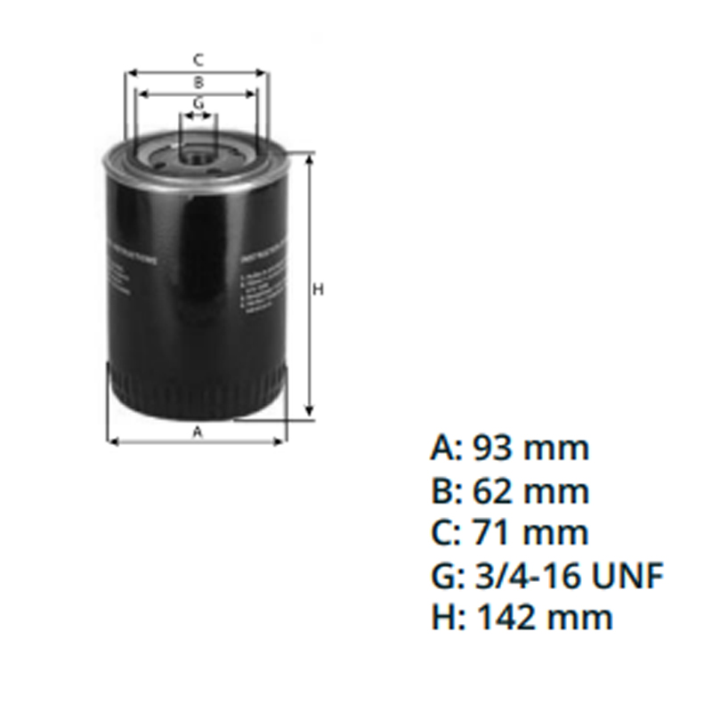 Filtru ulei Tractor Forestier cu motor Perkins, Massey Ferguson, Case, New Holland P554403 W940/24 - imagine 4