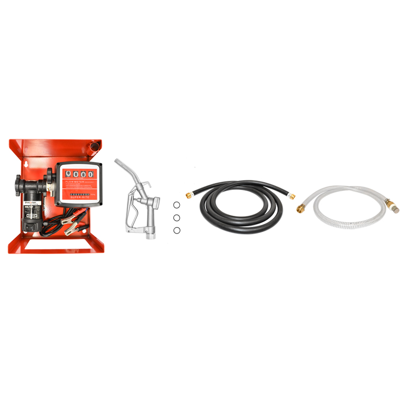 Pompa transfer motorina 24V, debit 55L/min cu contor, furtun aspiratie 1.5m, furtun presiune 4m si pistol - imagine 2