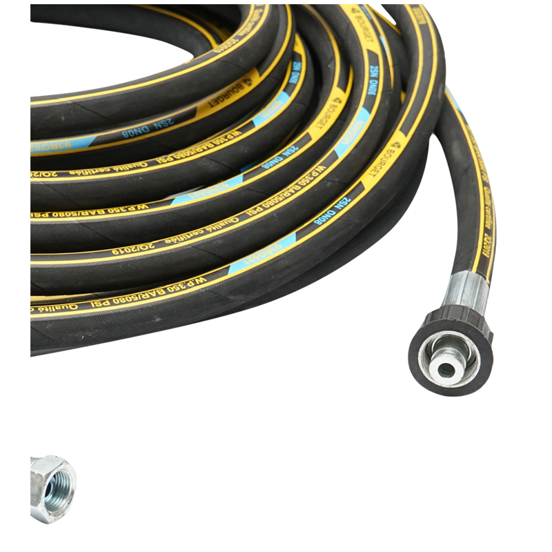Rola 17m furtun spalatorie DN8 1SN cu mufa 22x1,5mm si armatura 3/8 la capete - imagine 2
