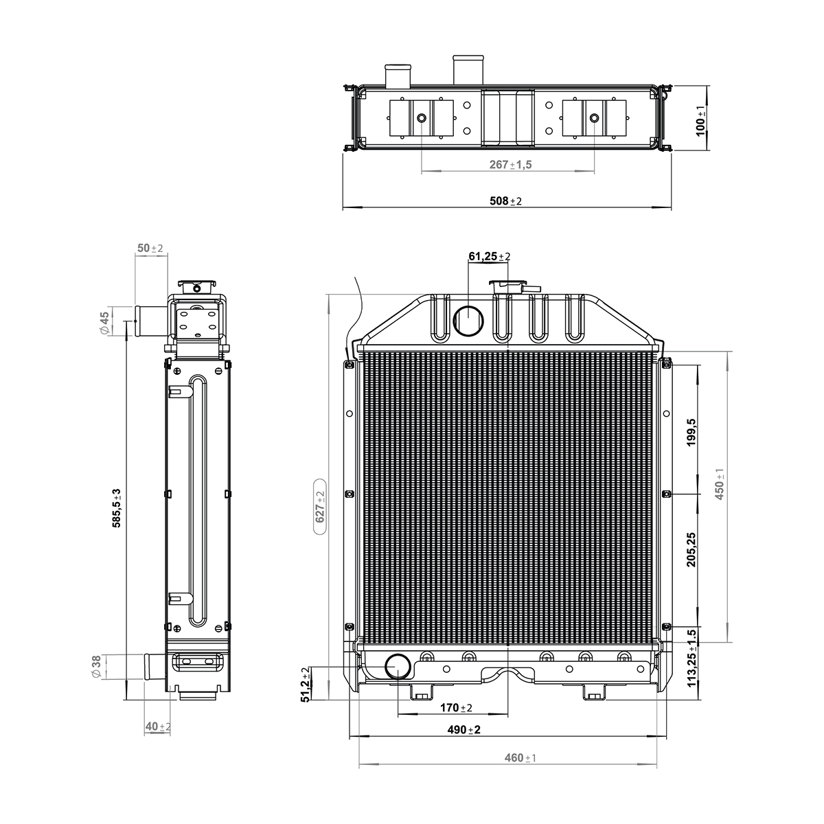 Radiator racire apa pentru Fiat 55-90 cod OEM 4997175, 5132826, 5139028, 5153483, 5159617, 150-39 Breckner Germany - imagine 2
