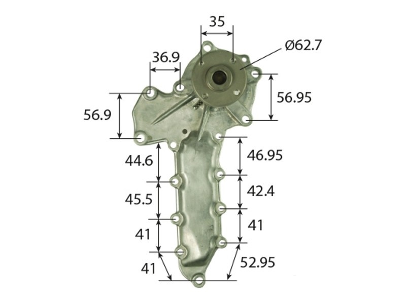 Pompa apa pentru pentru New Holland, Bobcat, Kubota cod OEM 6653941, 6684225, 15521-73033, 15521-73030, 15521-73035 - imagine 2