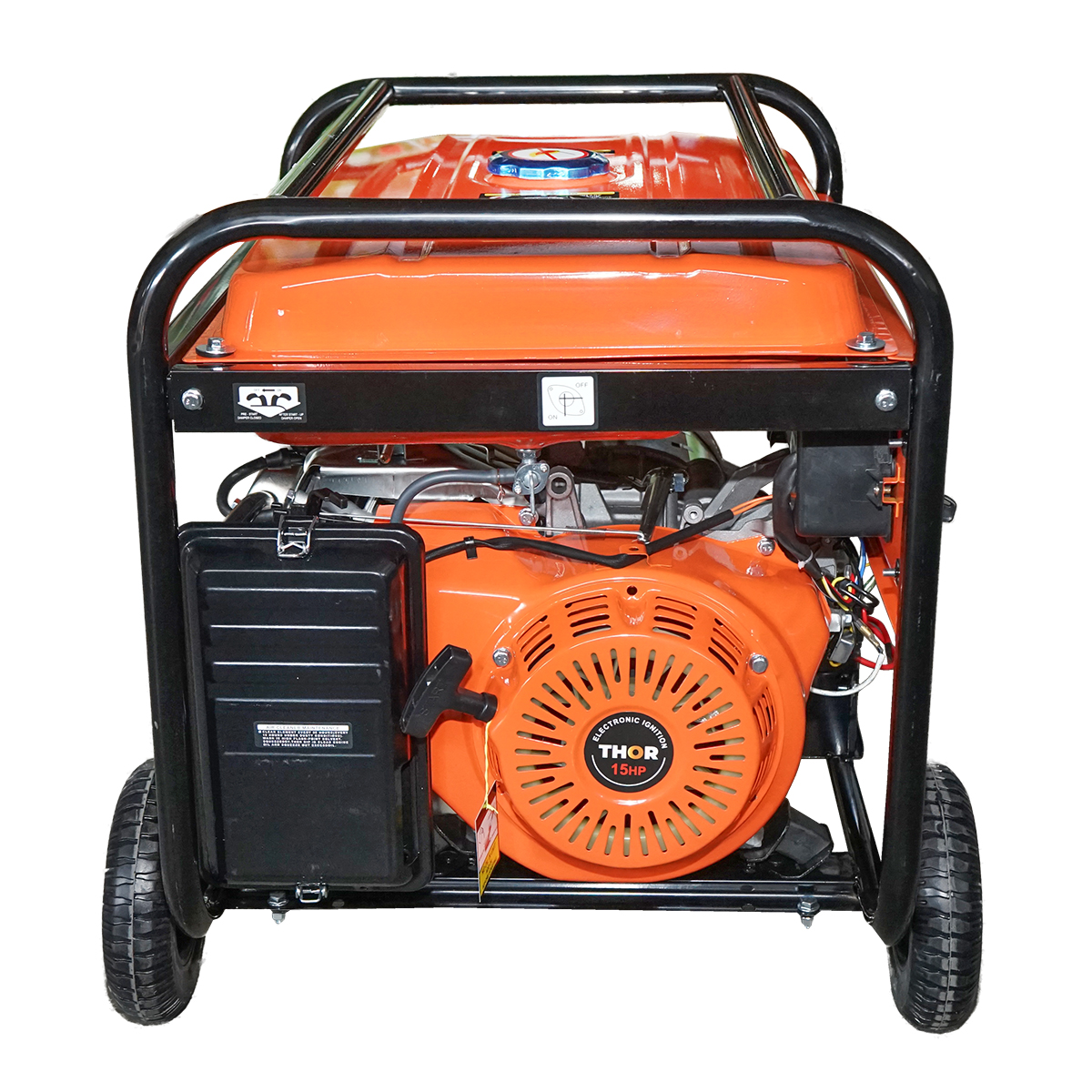Generator electric 5.5kW/220V, motor pe benzina 15CP, pornire electrica/manuala THOR - imagine 4