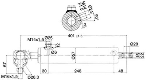 Cilindru servodirectie Case IH, Fiat, New Holland cod OEM 5098112, 5123968, 5189897, 5093753, 1755093753, 5093752, 5097535, 5098051, 5123022, 5173145, 5189888, 904998943, 5125260 - imagine 5