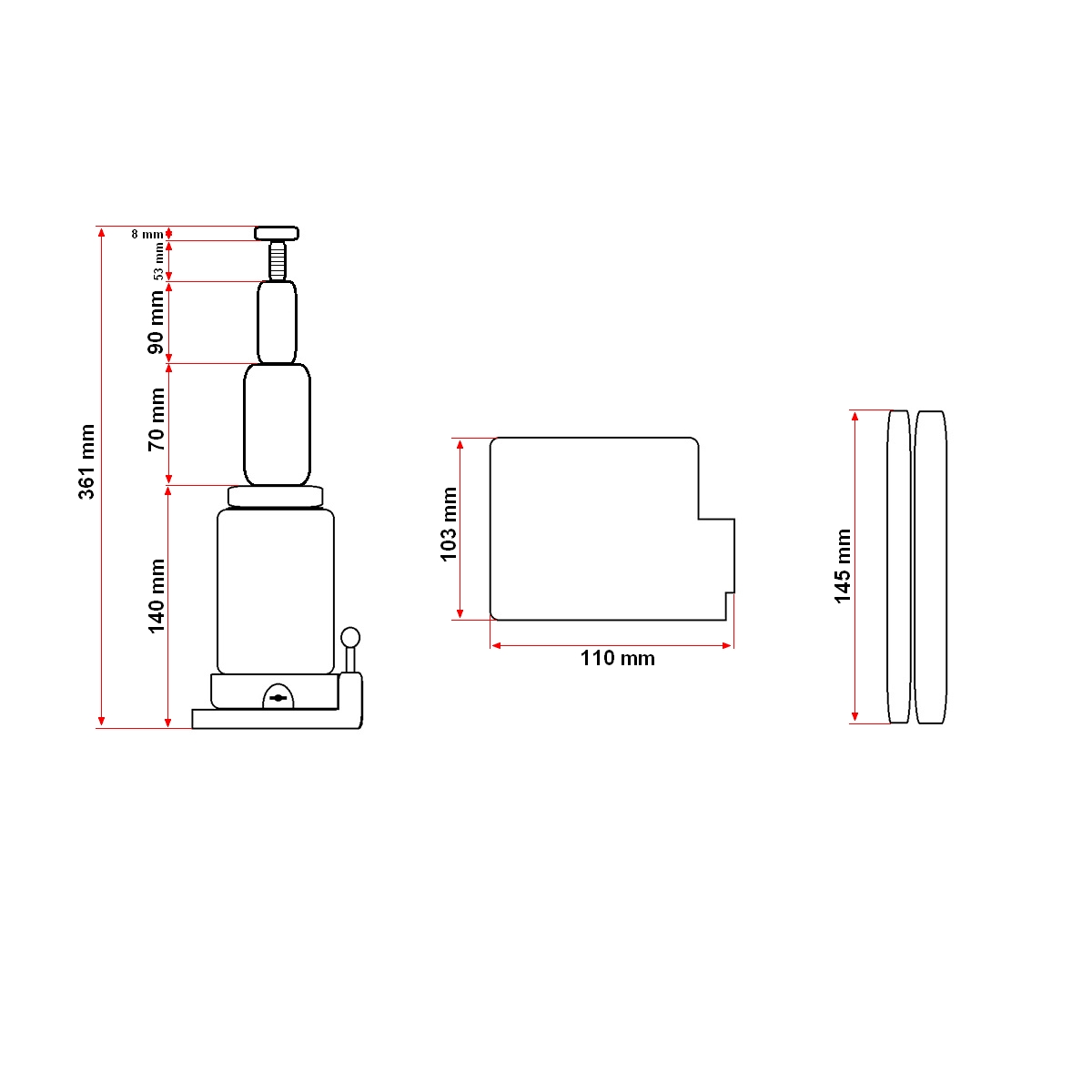 Cric hidraulic cu piston dublu 2 tone 150mm - imagine 7