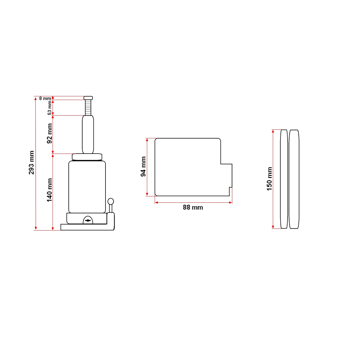 Cric hidraulic cu piston 2 tone cu supapa 148mm - imagine 9