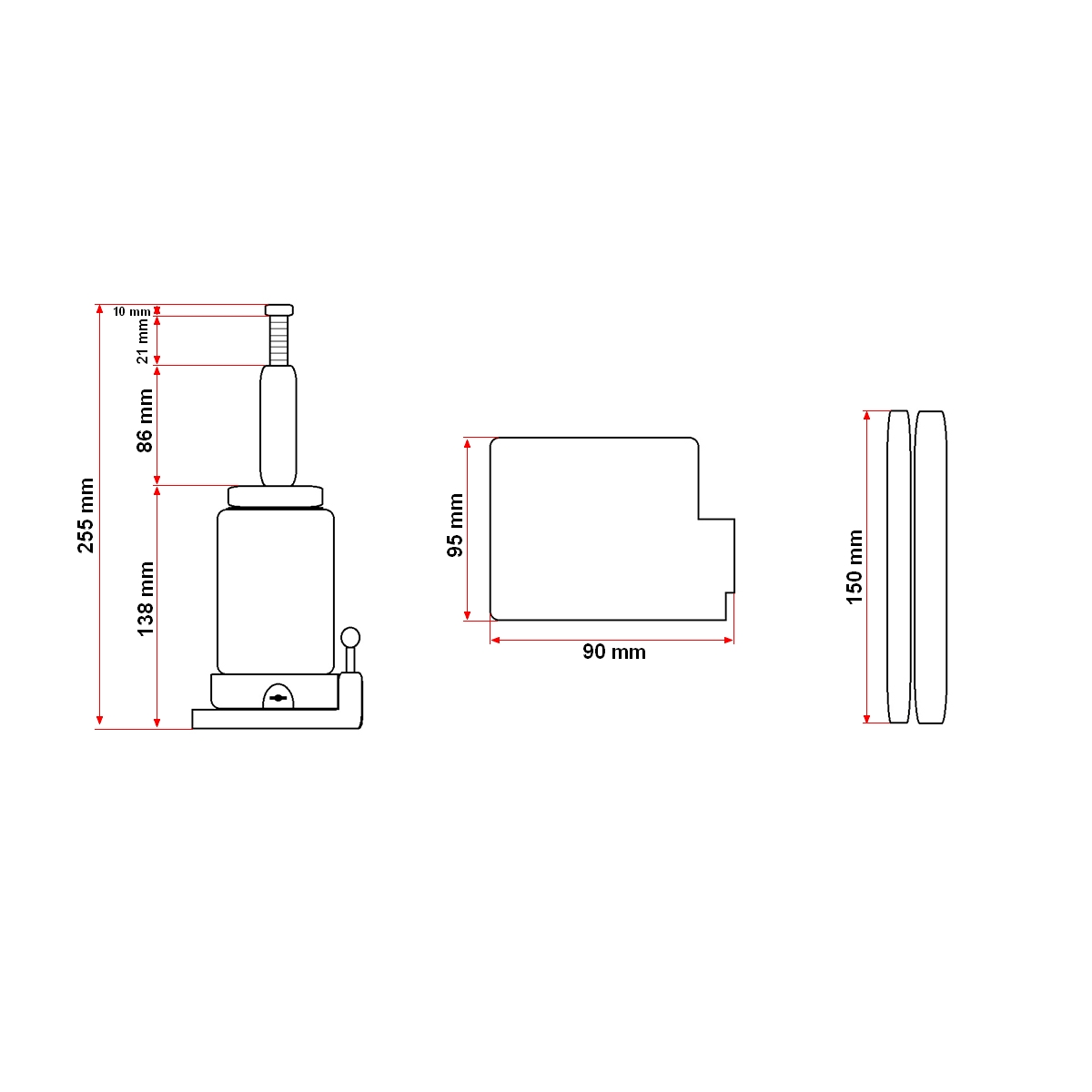 Cric hidraulic tip piston 3 tone cu supapa 148mm - imagine 9