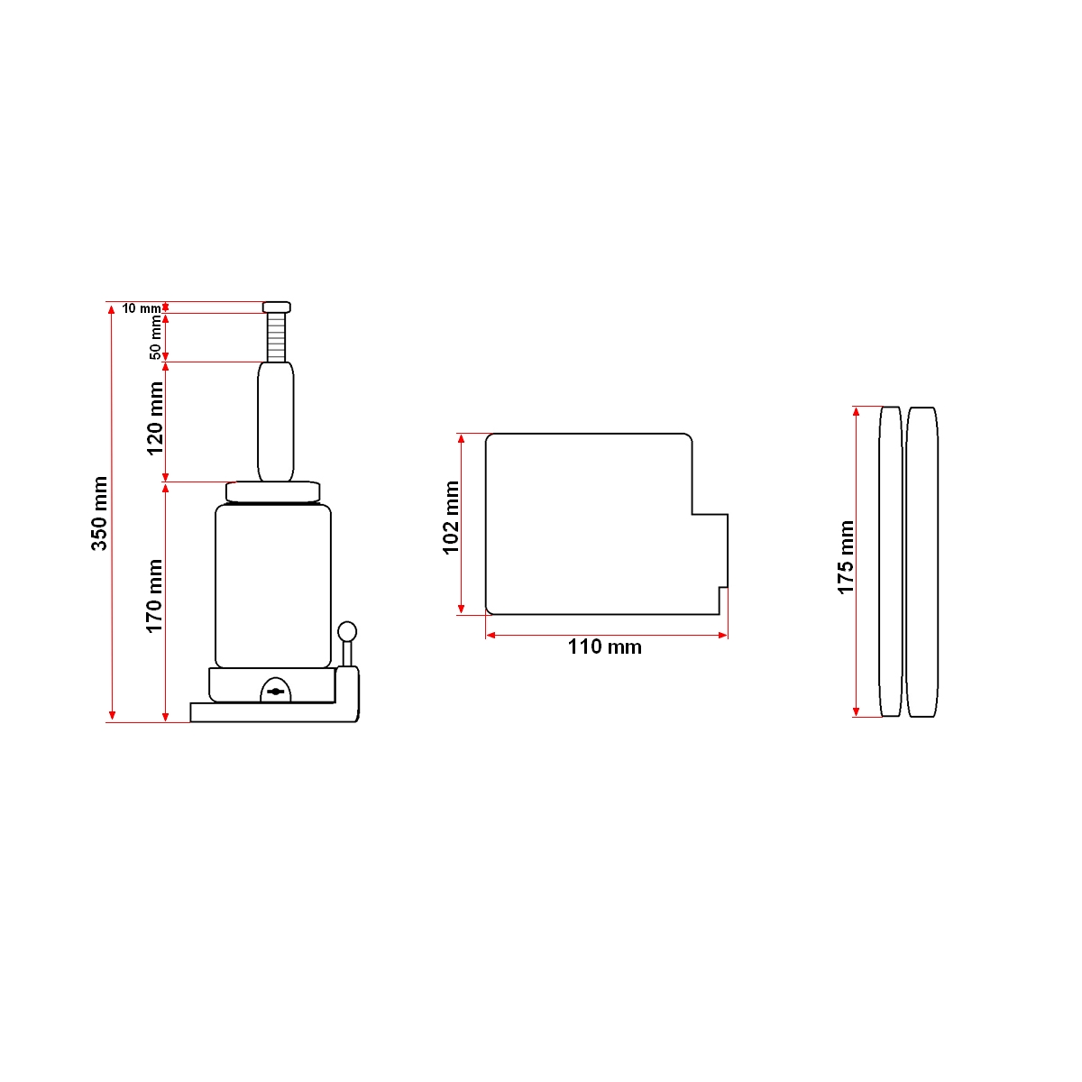 Cric hidraulic tip piston 5 tone cu supapa 180mm - imagine 9