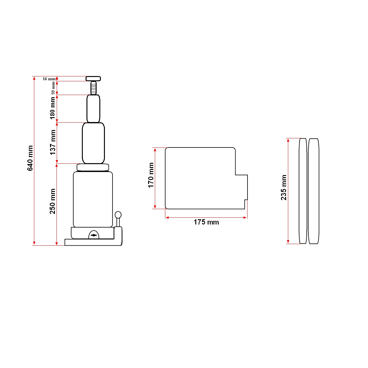 Cric hidraulic cu piston dublu 16 tone 264mm - imagine 9