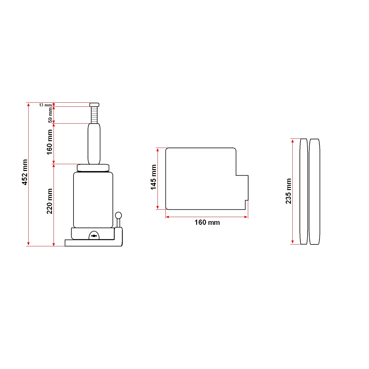 Cric hidraulic tip piston 20 tone cu supapa 233mm - imagine 9
