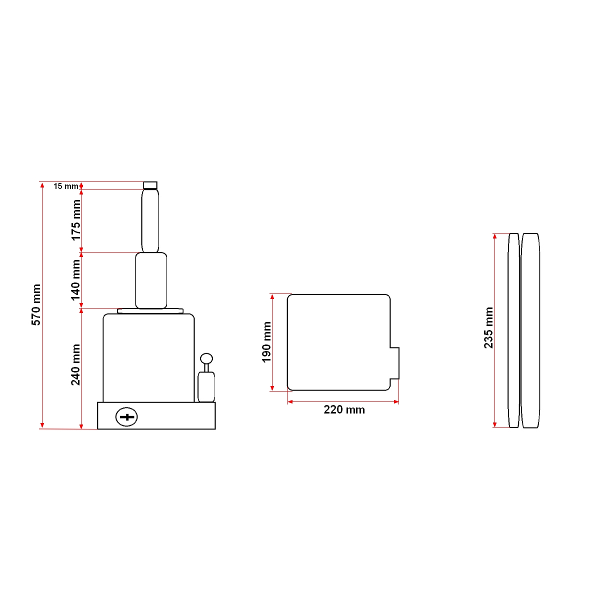 Cric hidraulic cu piston dublu 32 tone 255mm - imagine 8