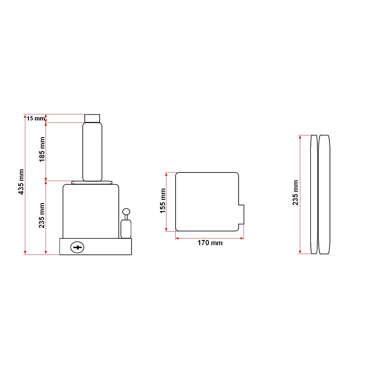 Cric hidraulic tip piston 32 tone cu supapa 250mm - imagine 9