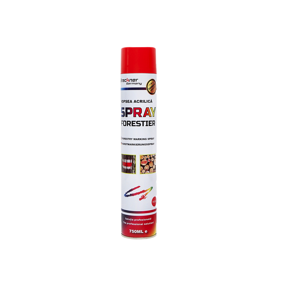 Vopsea spray marcaj forestier rosu 750ml Breckner Germany