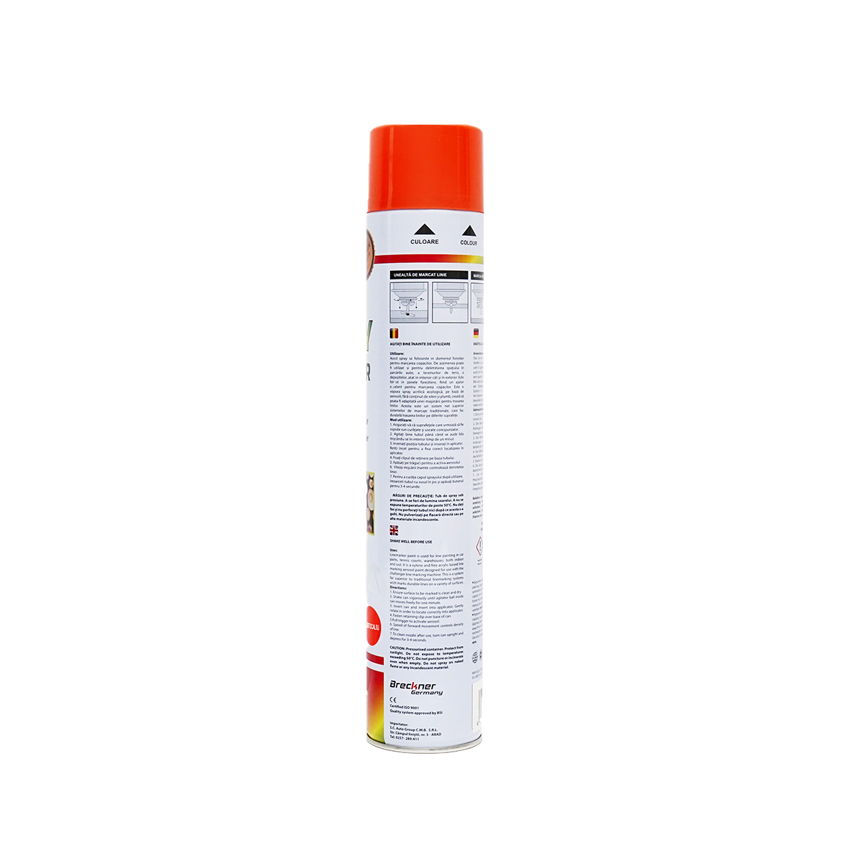 Vopsea spray marcaj forestier portocaliu 750ml Breckner Germany - imagine 3