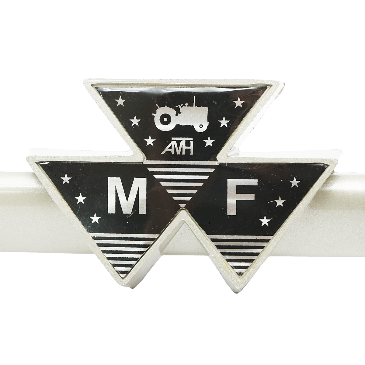Emblema plastic Massey Ferguson cod OEM 1860156, 1860156M1, 1868759M1, 883645M1, 897881M1 - imagine 2
