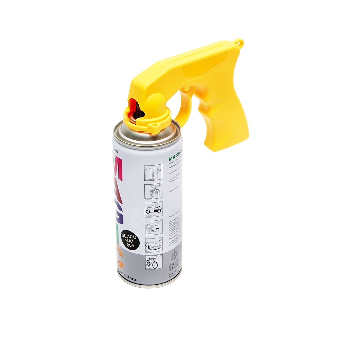 Maner galben pistol pulverizare pentru tub spray vopsea - imagine 2