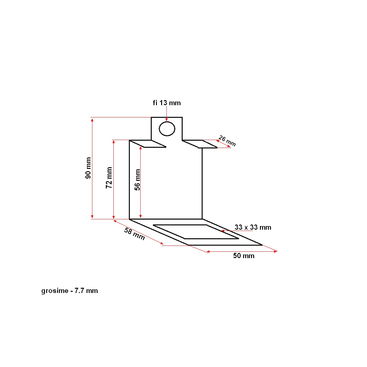 Brida arc dublu 50x7.7 33x33 - imagine 5