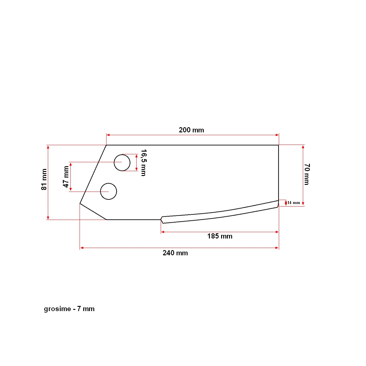 Cutit dreapta freza cu grup tip Akpil - imagine 4