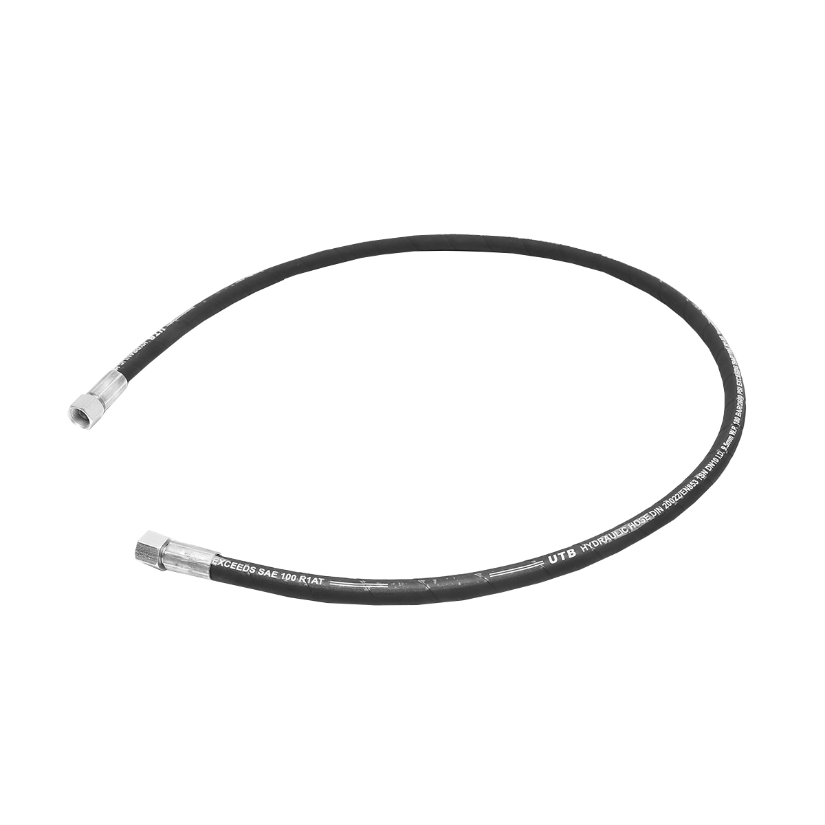 Furtun presiune 2SN DN10 sertizat cu capete fixate hidraulic L=1500mm M20 - imagine 2