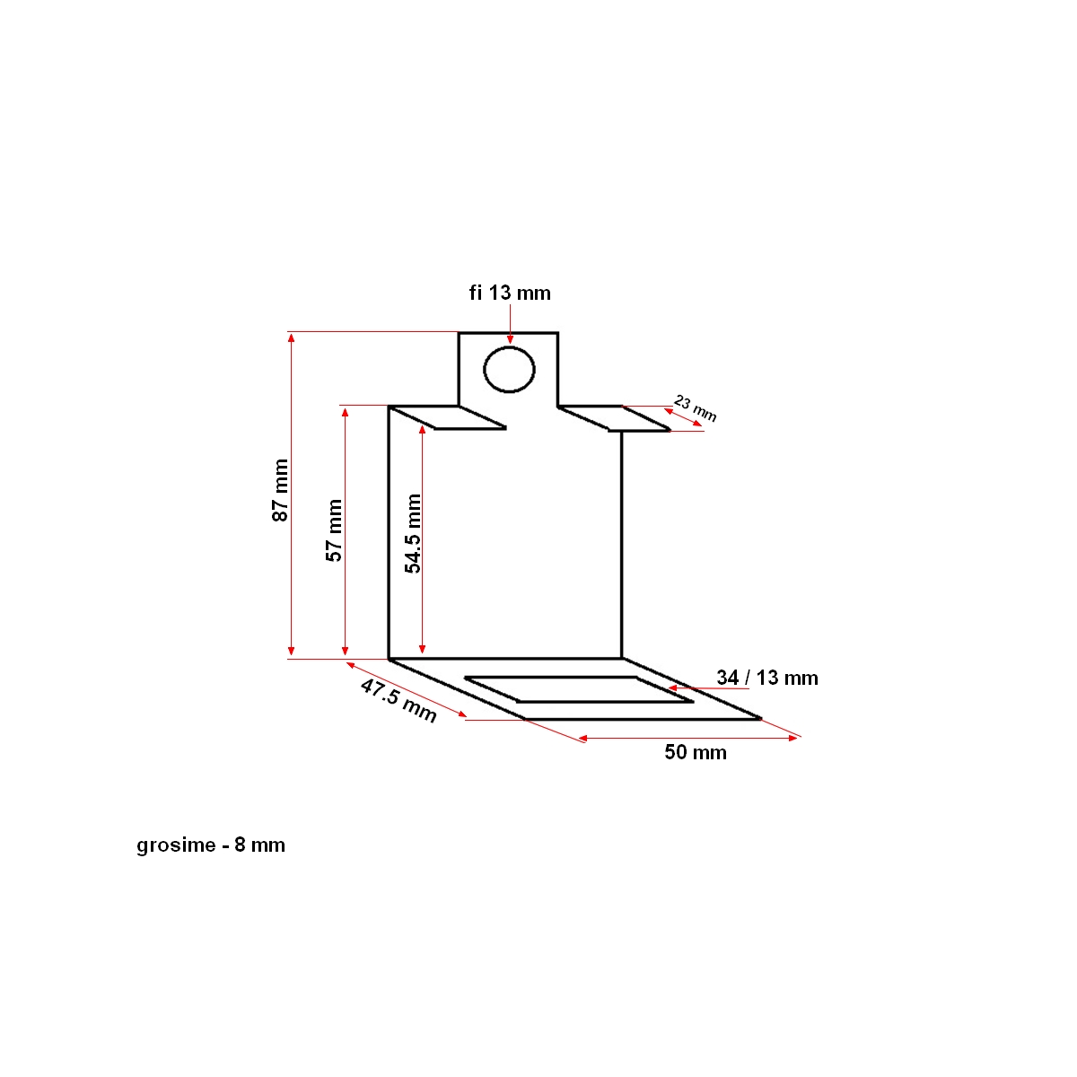 Brida arc simplu 50x8 34x13 - imagine 5