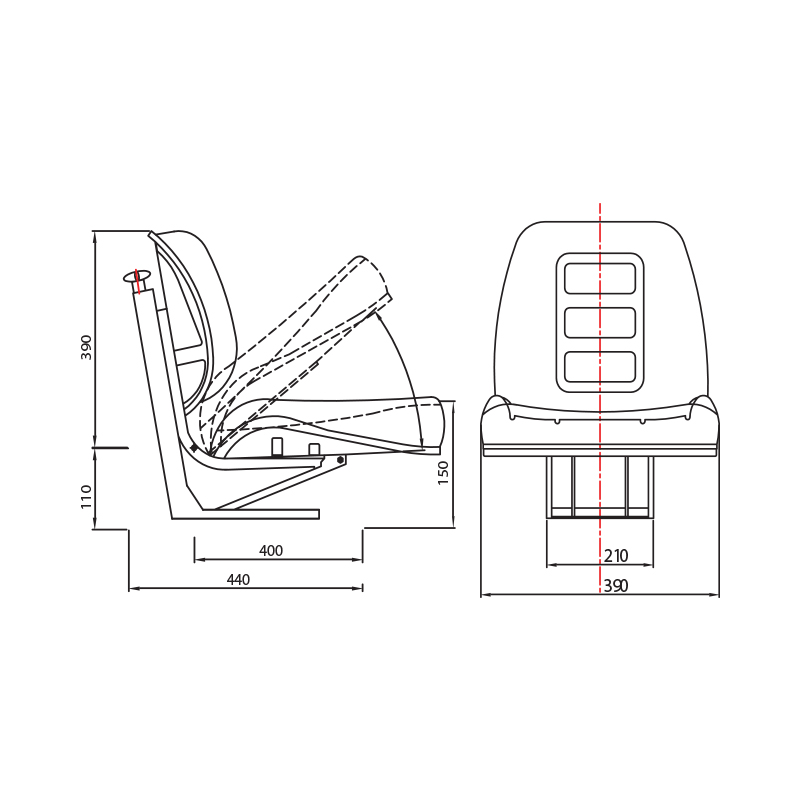 Scaun universal tractor cu sezut rabatabil - imagine 6