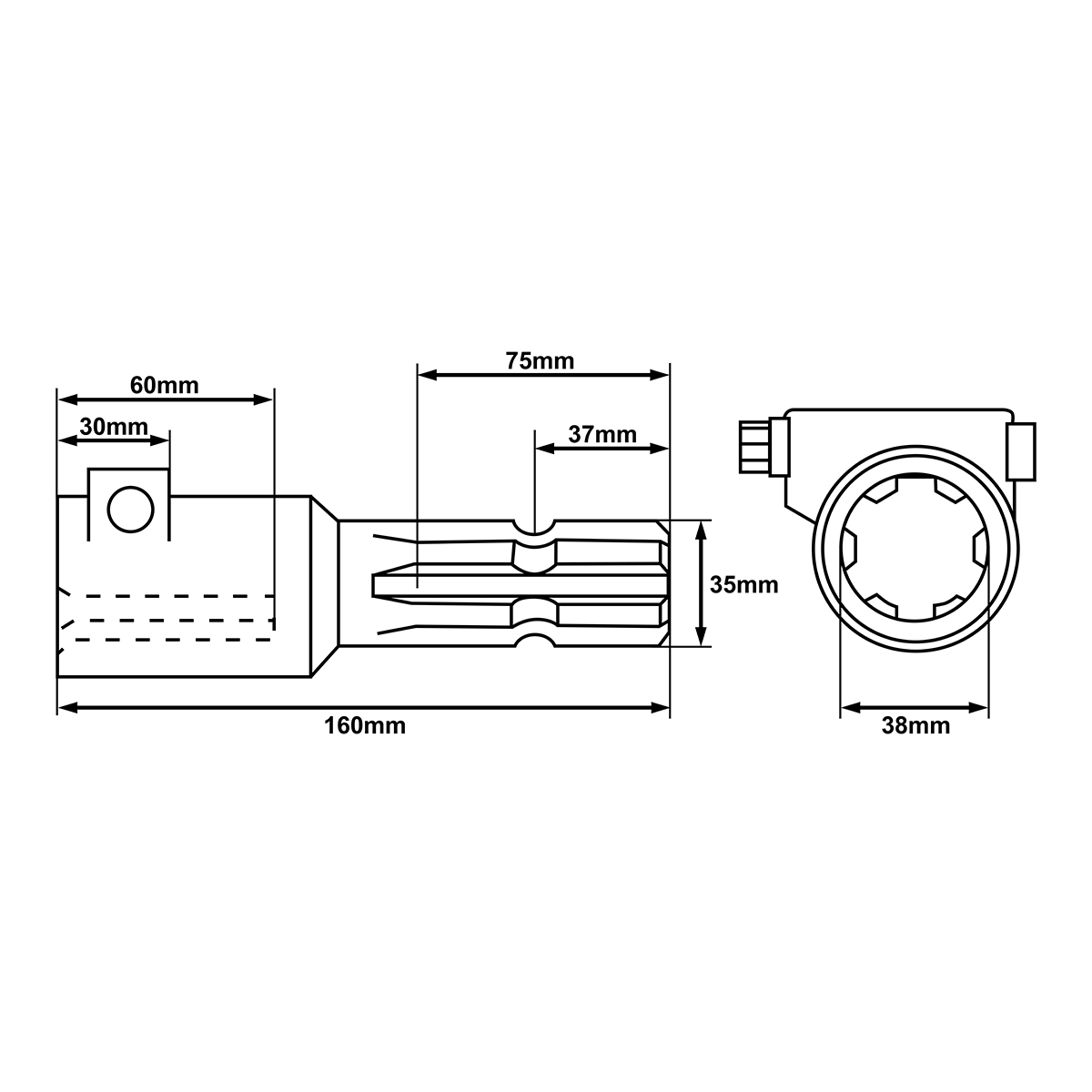 Adaptor cardan 1 3/8-Z8 la Z6 lungime 160 mm - imagine 5