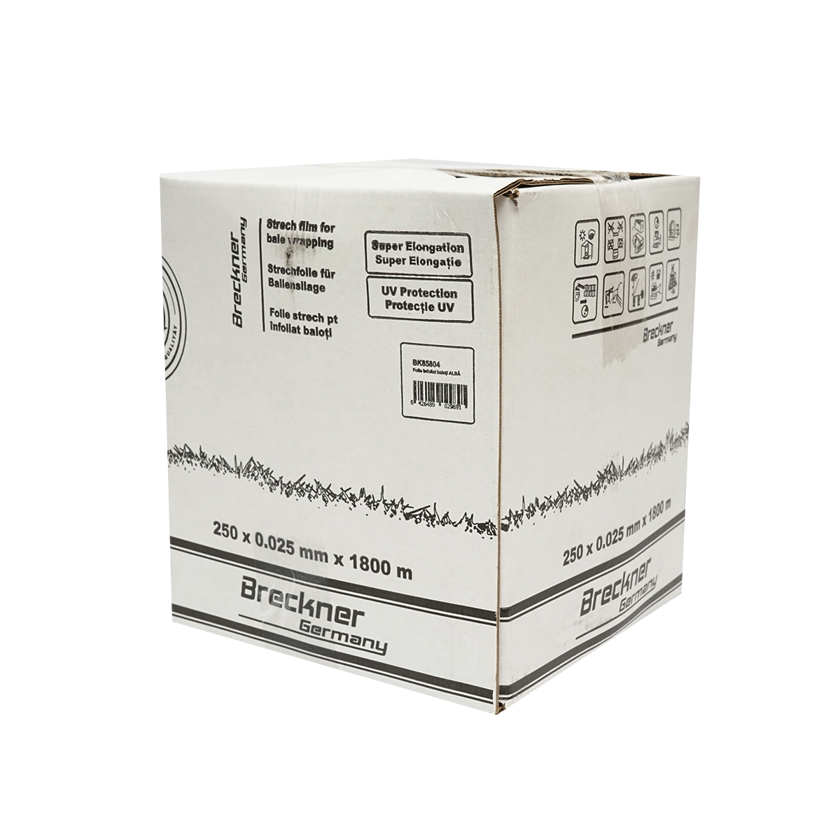 Folie infoliat baloti alba 250mm x 25mic x 1800m cu protectie UV Breckner Germany - imagine 3