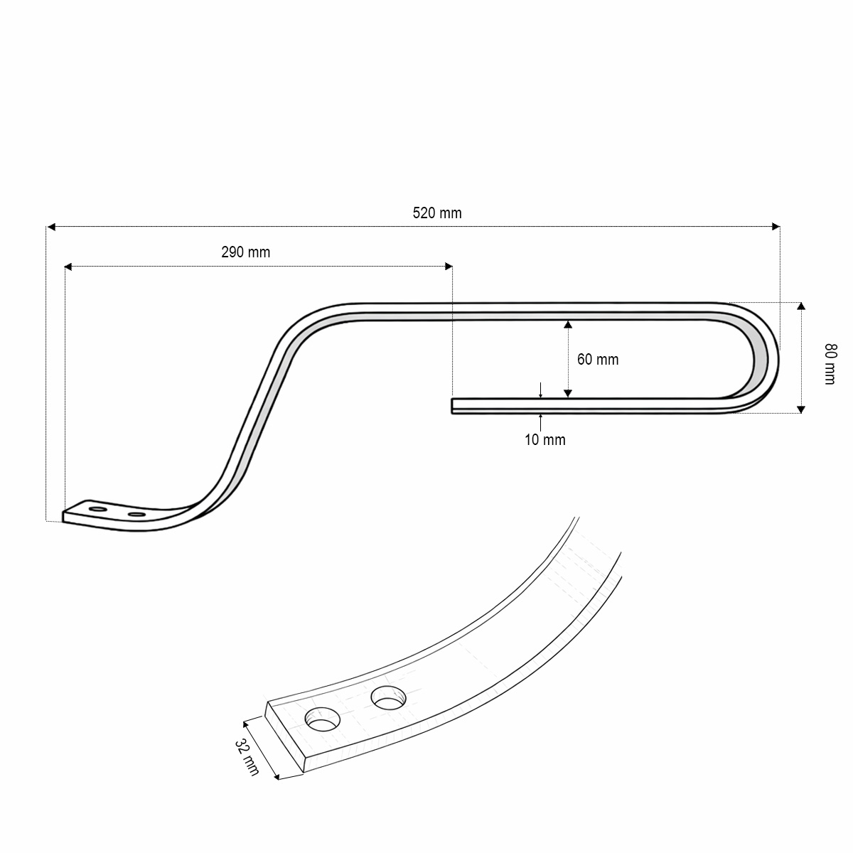 Arc scormonitor fara sageata 520x32x10mm cod OEM 301102 - imagine 6