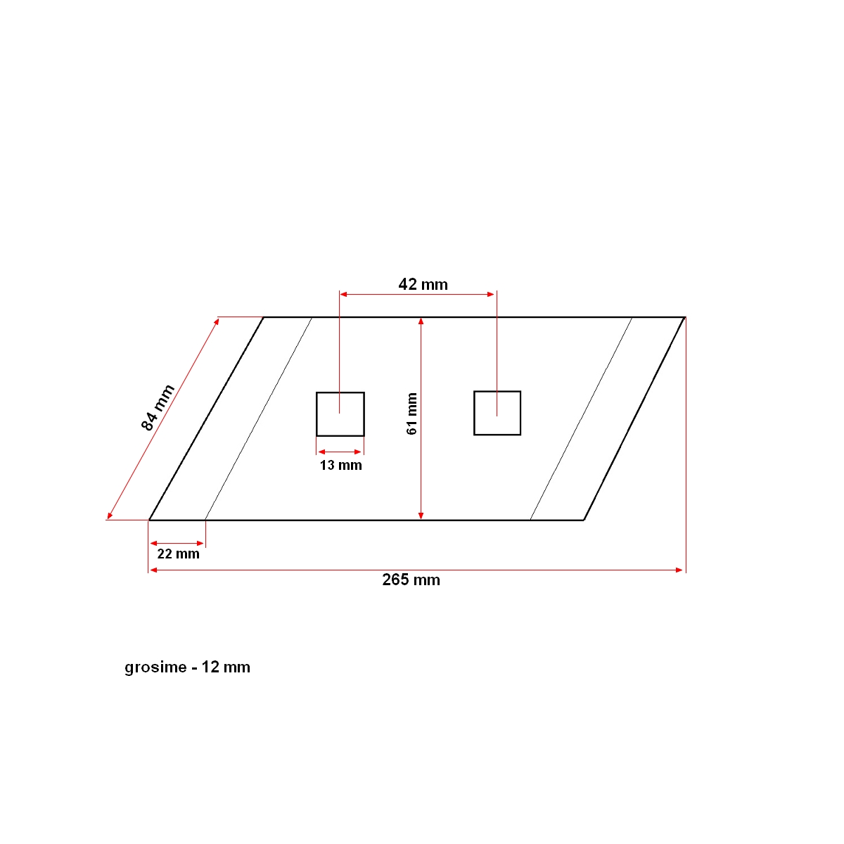 Dalta brazdar dreapta 20x6.5cm pentru brazdar BY38 - imagine 4