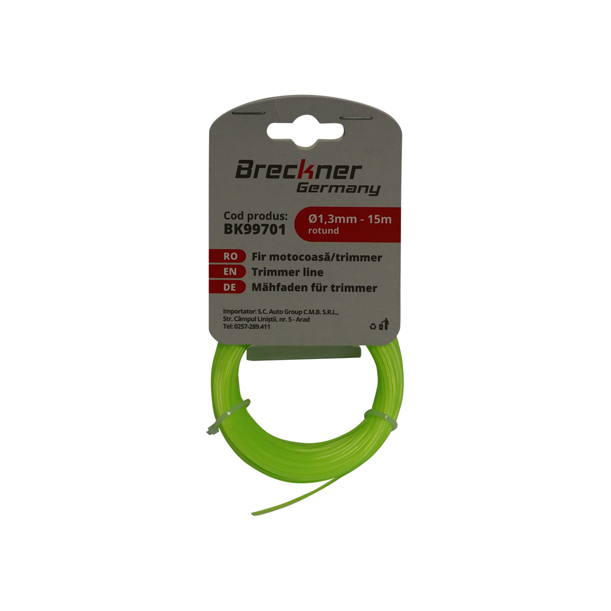 Fir rotund pentru motocoasa 1,3 mm x 15 m Breckner Germany - imagine 2