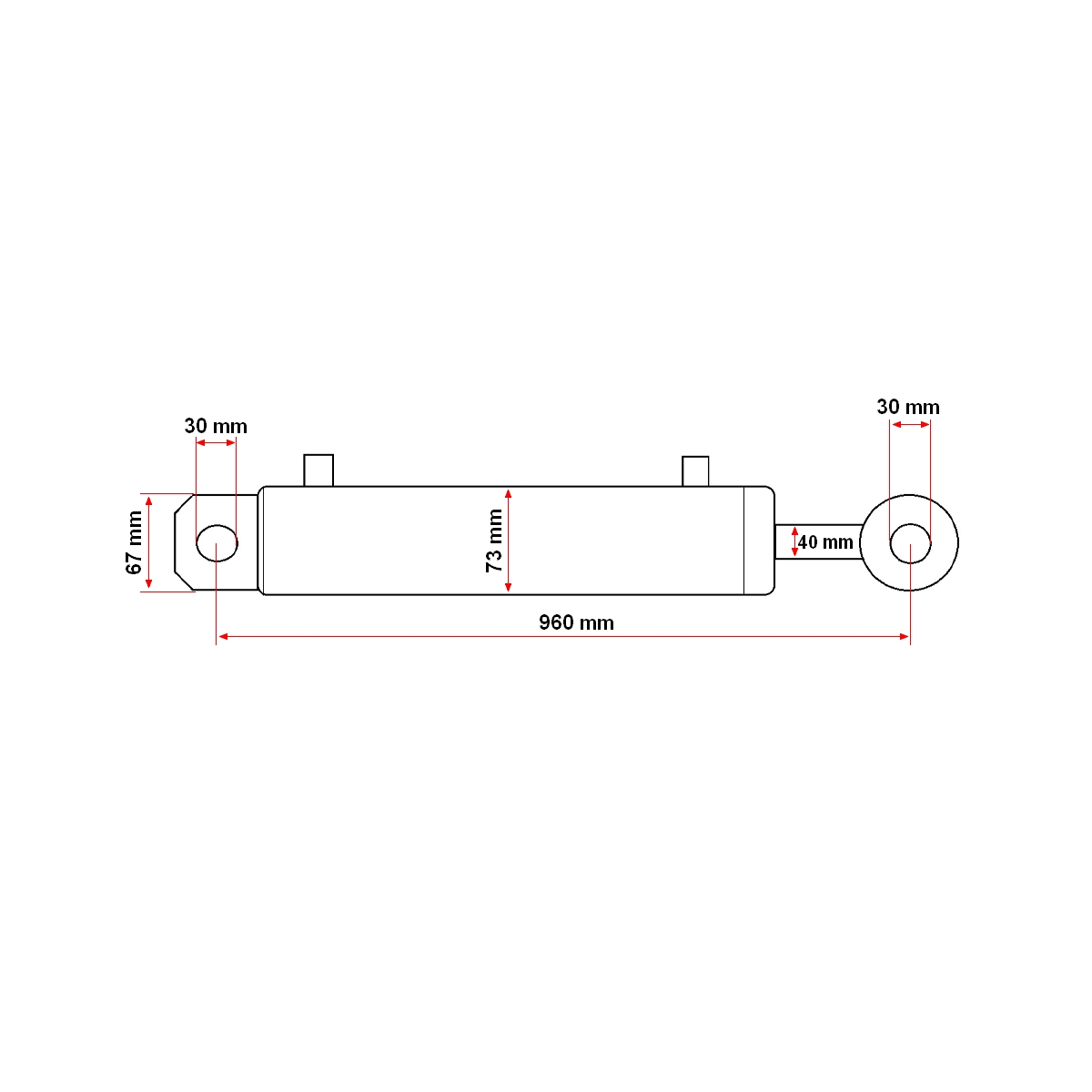 Cilindru hidraulic plug reversibil 67x73x40x1000 cursa de deschidere 700mm cu racord hidraulic fi18 - imagine 6