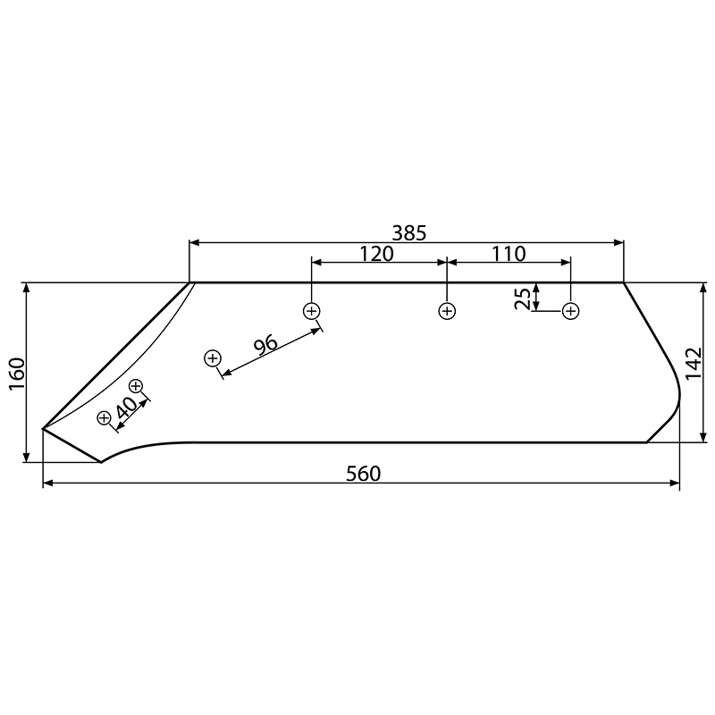 Brazdar dreapta 73004/R Kverneland 160x560mm - imagine 2