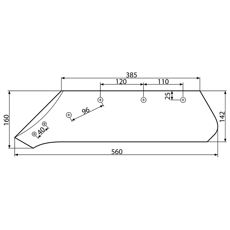 Brazdar stanga 73005/L Kverneland 160x560mm - imagine 2