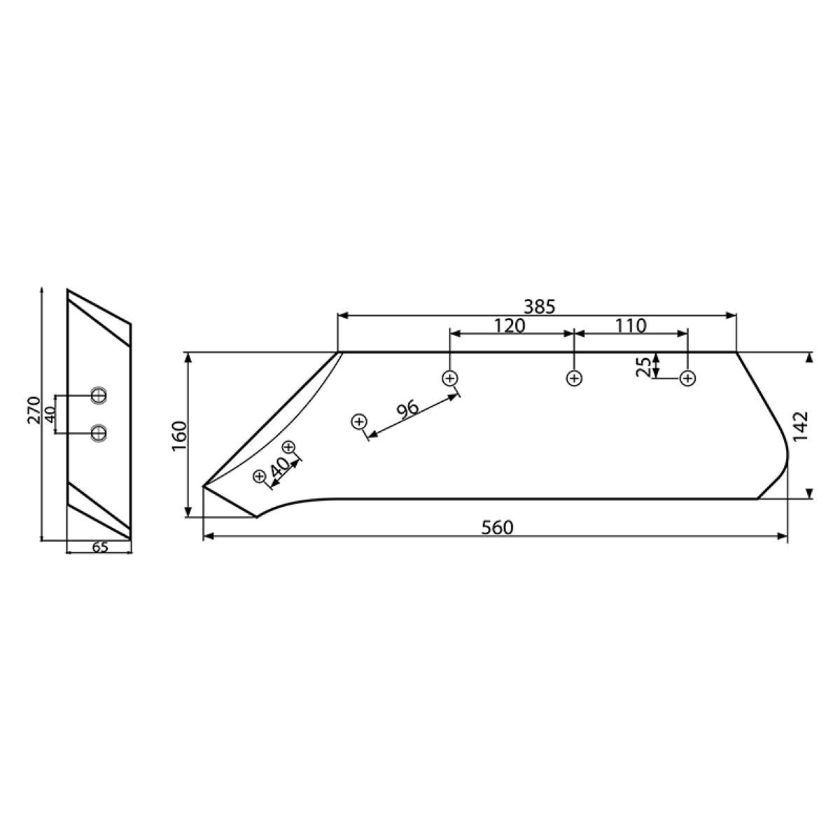 Brazdar stanga cu dalta 73005/L Kverneland 160x560mm - imagine 6