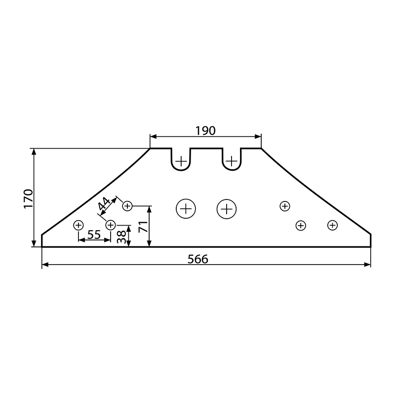 Plaz scurt 73608 Kverneland 170x566 mm - imagine 2