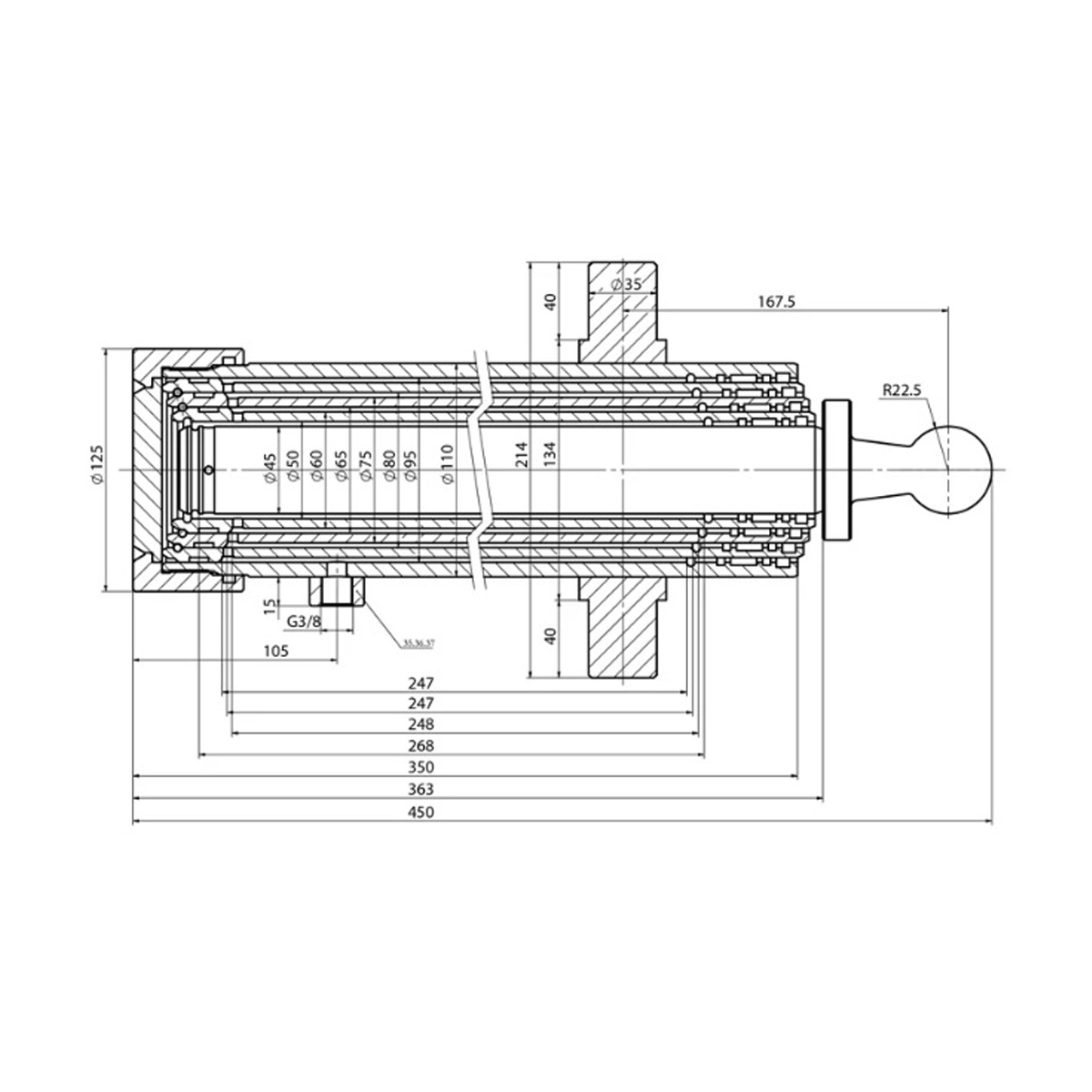 Cilindru basculare remorca RM 4 trepte STD - imagine 7