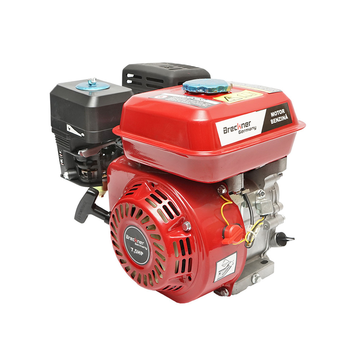 Motor pe benzina cu fulie 7.5CP, 4 timpi, ax cu pana 20mm pornire sfoara Breckner Germany - imagine 3