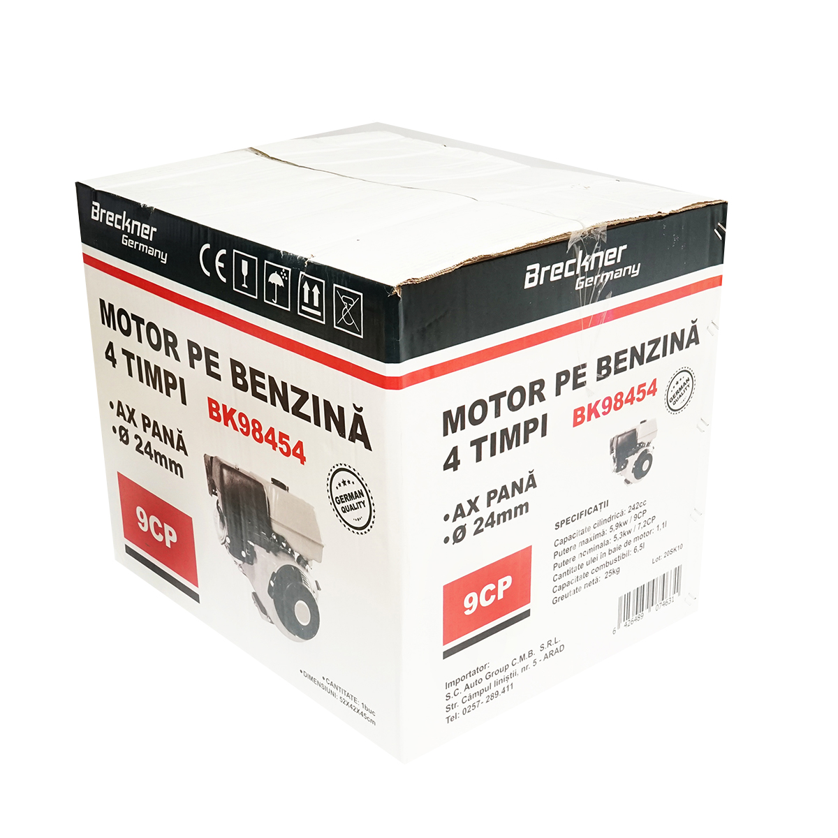 Motor pe benzina 9CP, 4 timpi, ax cu pana 25mm pornire sfoara Breckner Germany - imagine 13