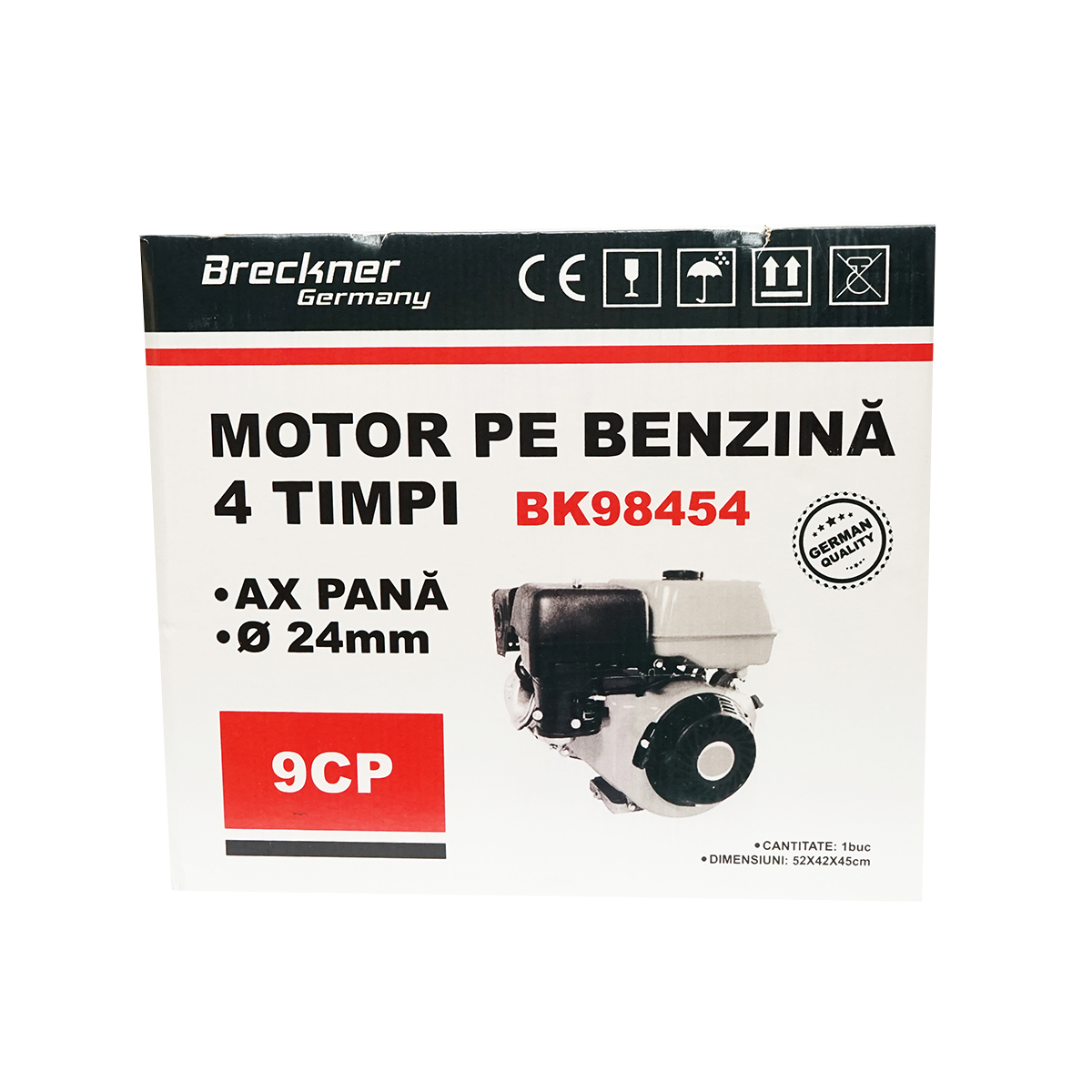 Motor pe benzina 9CP, 4 timpi, ax cu pana 25mm pornire sfoara Breckner Germany - imagine 12