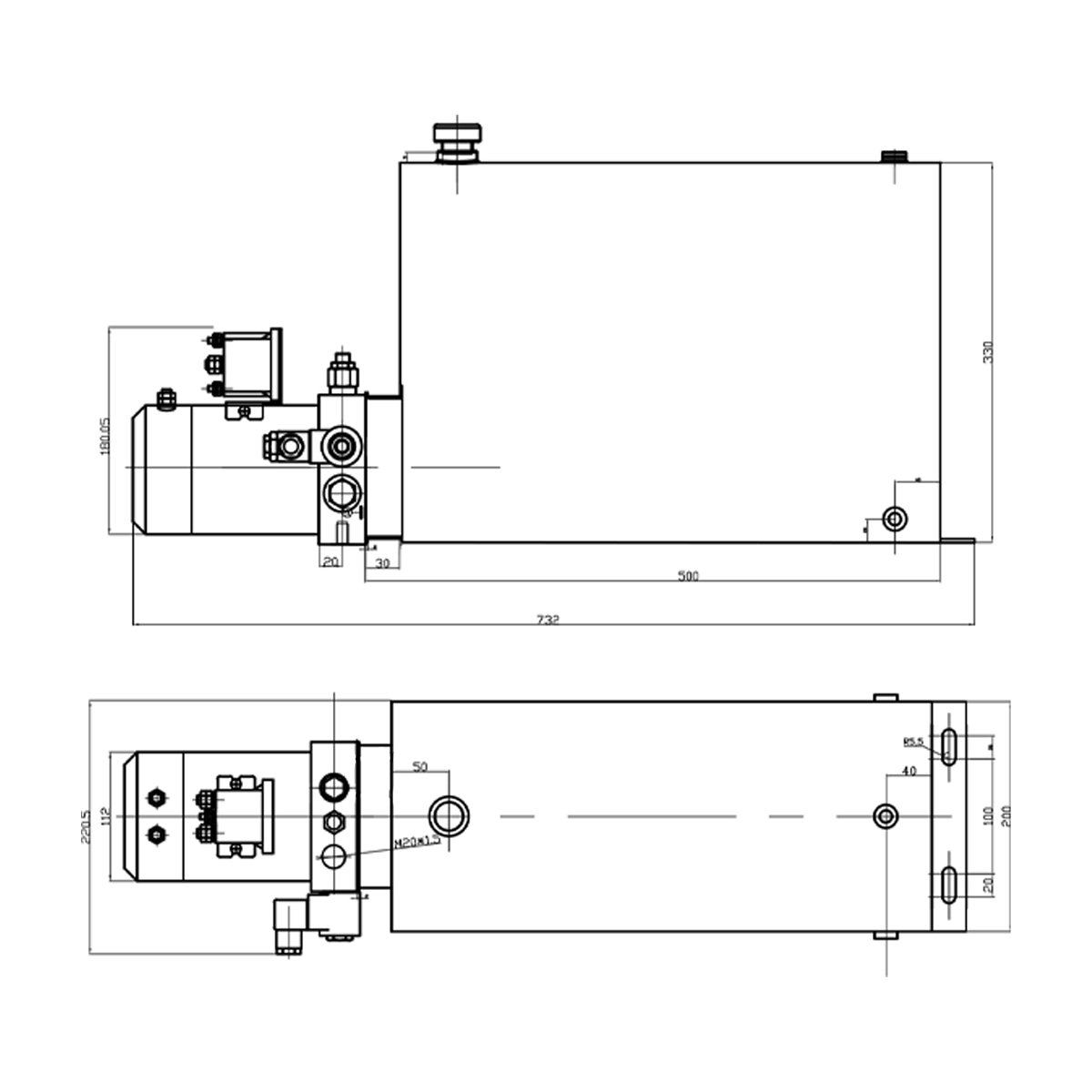 Kit complet instalatie basculare cilindru, suport metalic si pompa 12T Breckner Germany - imagine 15