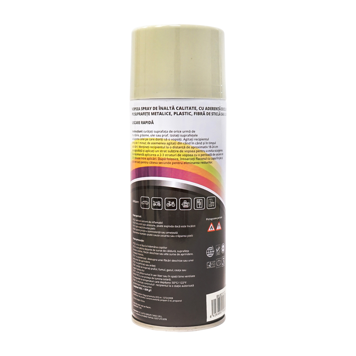 Spray vopsea auto crem tip Fiat profesionala cu uscare rapida 450ml MAGIC - imagine 3