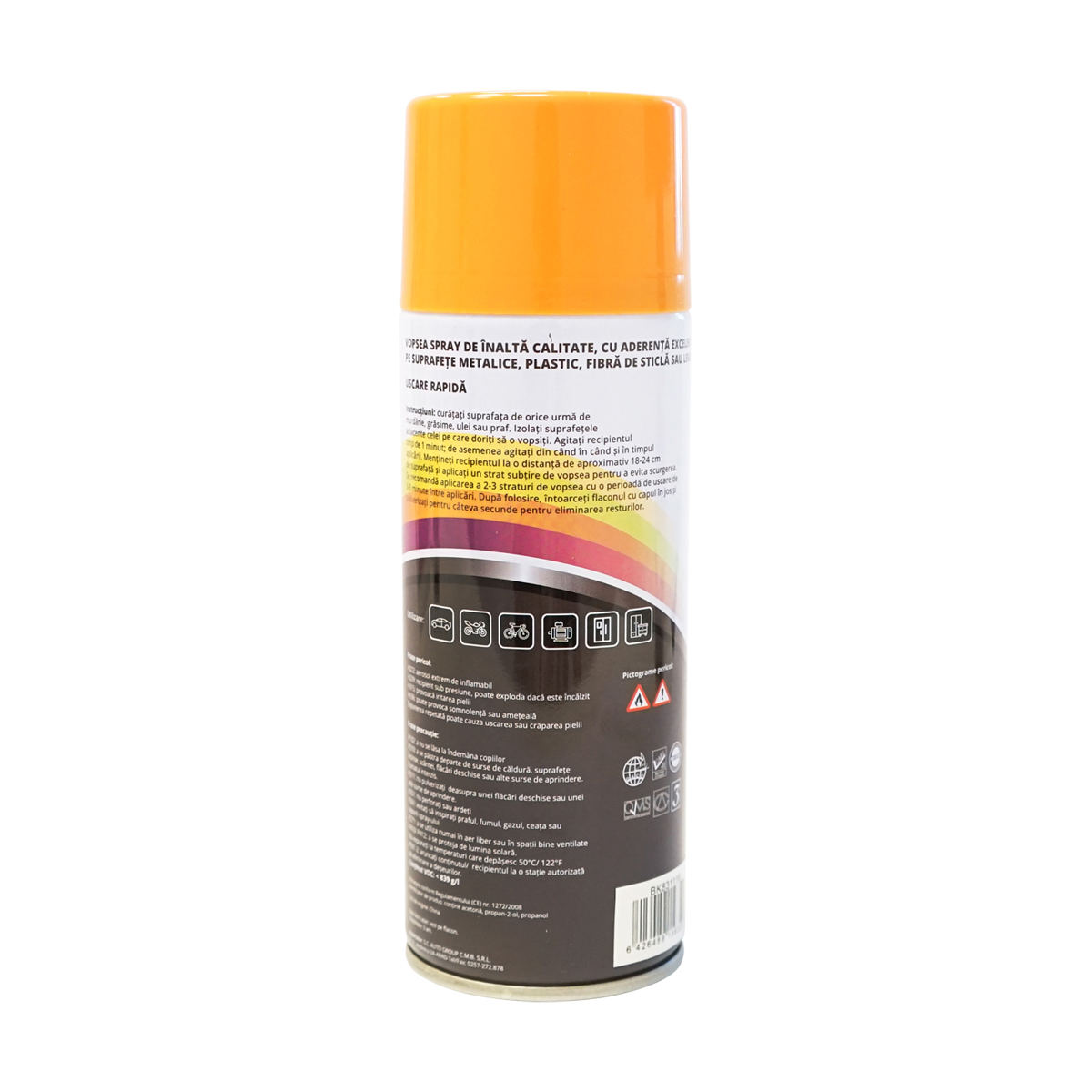 Spray vopsea auto galben tip JCB profesionala cu uscare rapida 450ml MAGIC - imagine 3
