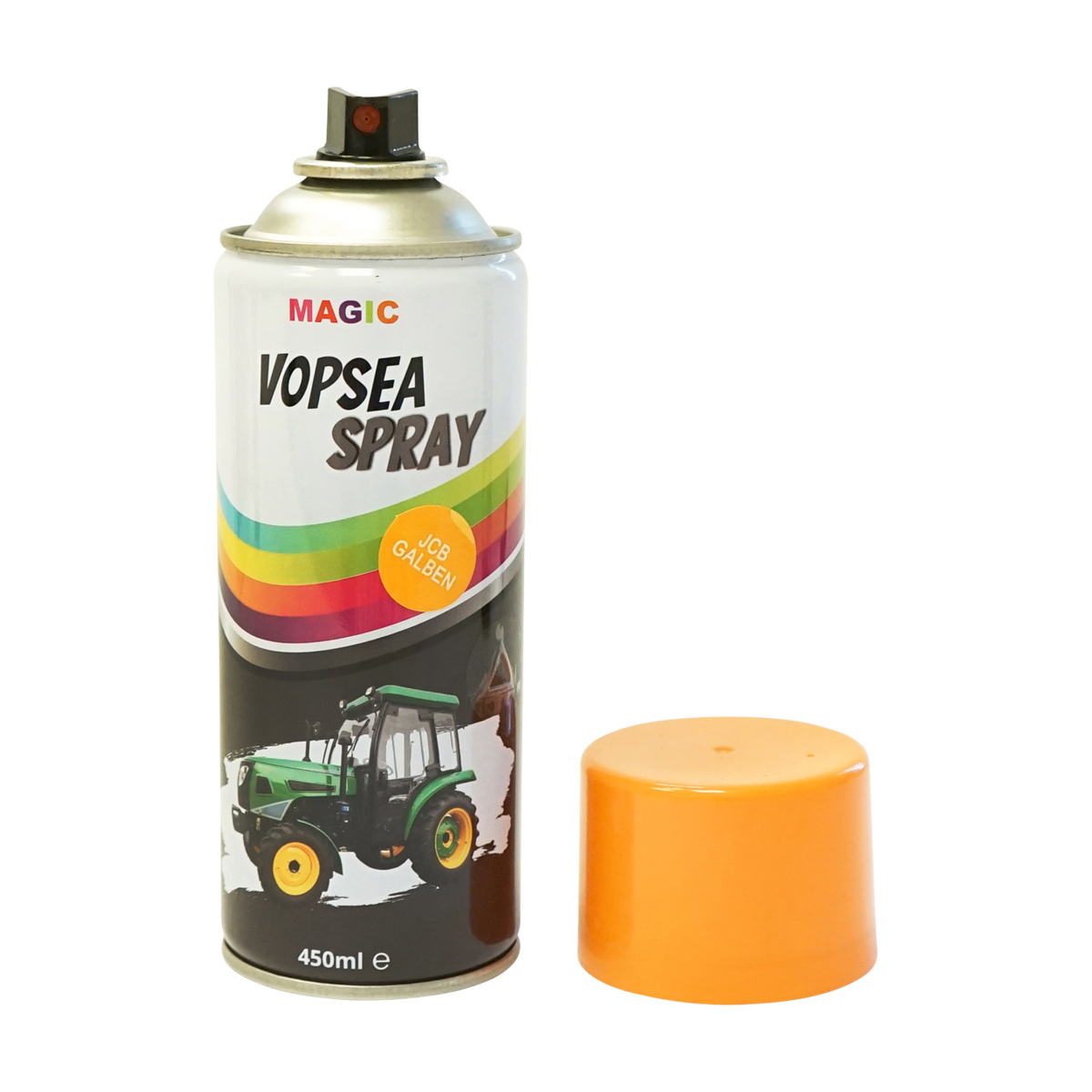 Spray vopsea auto galben tip JCB profesionala cu uscare rapida 450ml MAGIC - imagine 2