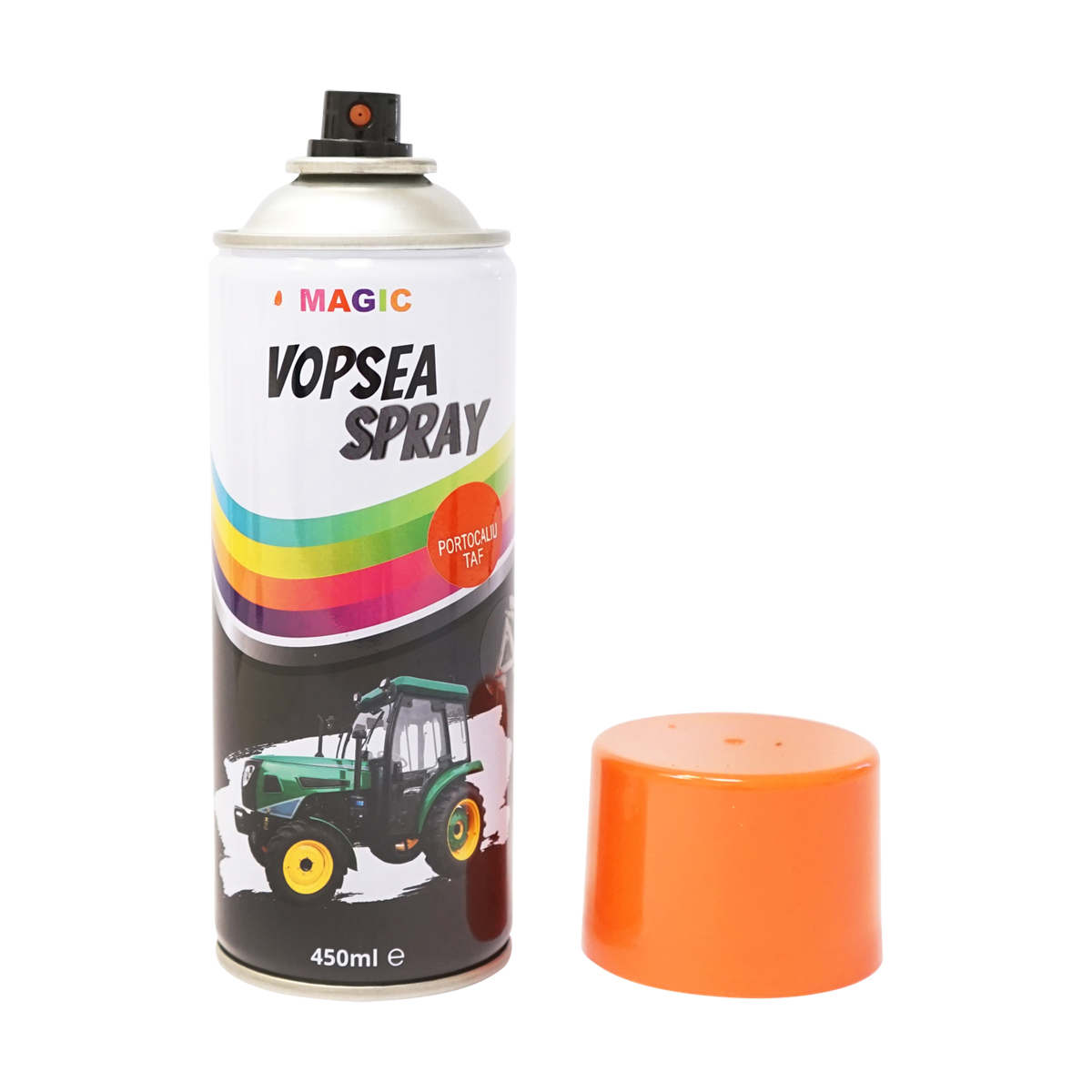 Spray vopsea auto portocaliu RAL2002 pentru Tractor Forestier, cu uscare rapida 450ml MAGIC - imagine 2