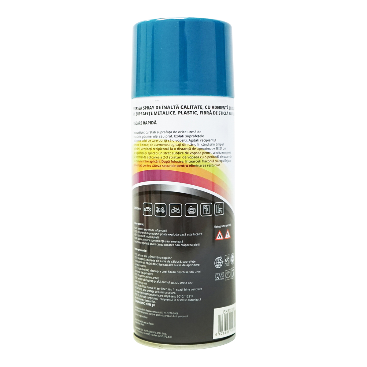 Spray vopsea auto albastru tip Lemken profesionala cu uscare rapida 450ml MAGIC - imagine 3