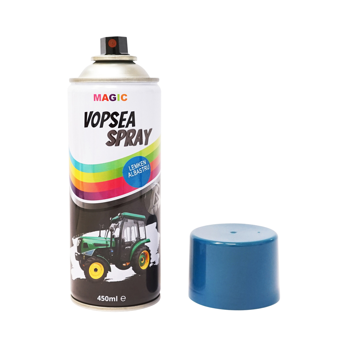 Spray vopsea auto albastru tip Lemken profesionala cu uscare rapida 450ml MAGIC - imagine 2