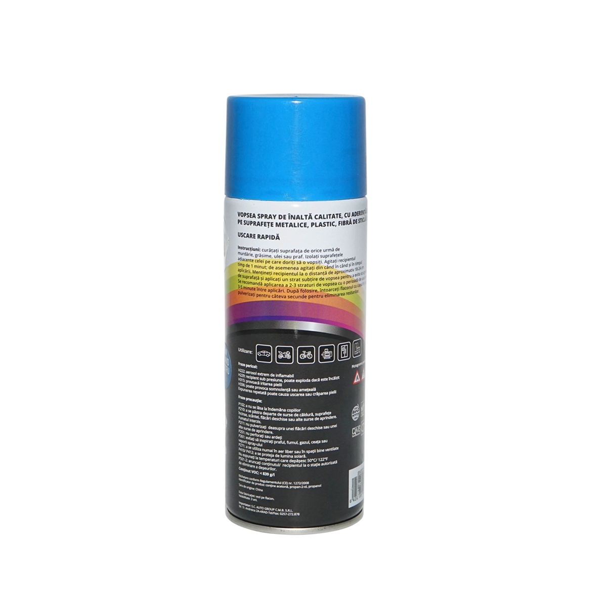 Spray vopsea auto albastru tip New Holland profesionala cu uscare rapida 450ml MAGIC - imagine 3