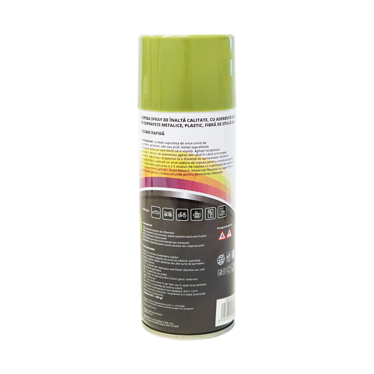 Spray vopsea auto verde tip Claas profesionala cu uscare rapida 450ml MAGIC - imagine 3