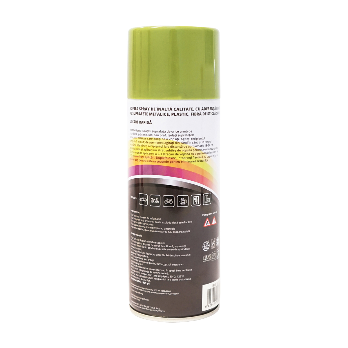 Spray vopsea auto verde tip Fendt profesionala cu uscare rapida 450ml MAGIC - imagine 3
