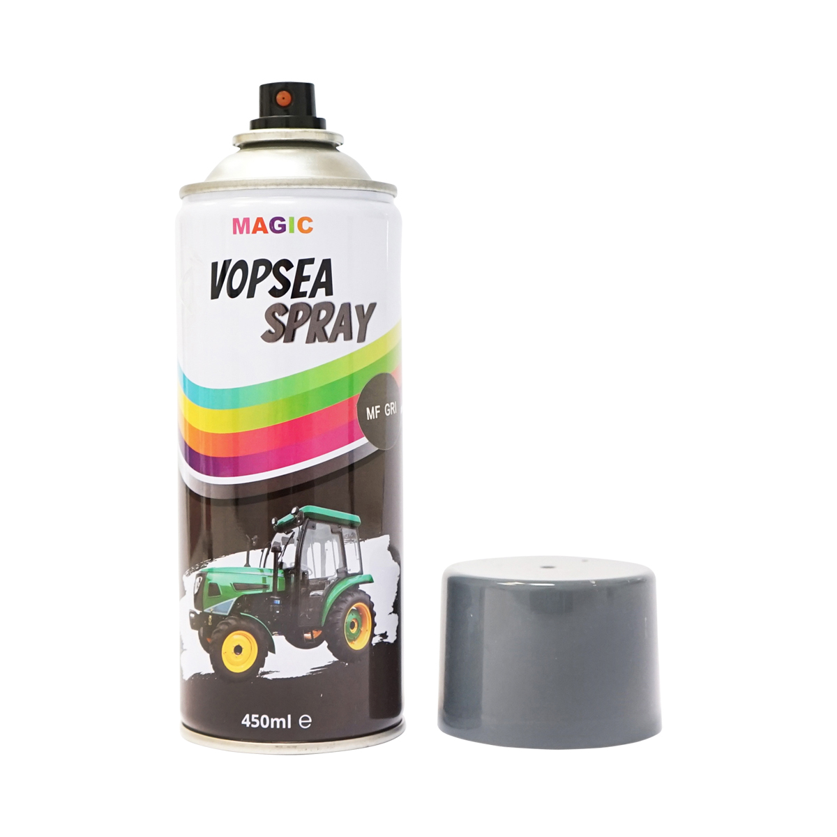 Spray vopsea auto gri tip Massey Ferguson profesionala cu uscare rapida 450ml MAGIC - imagine 2